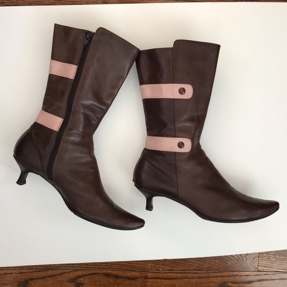PINK & CHOCOLATE BOOTS - Picture 5 of 5